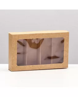 Коробка для макарун, с ложементом, крафт 26,5 х 16,5 х 5,5 см арт. СМЛ-251058-1-СМЛ0009259489