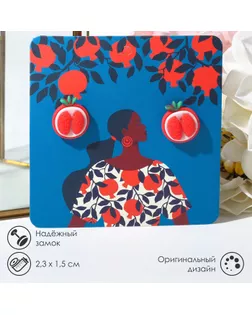 Серьги пластик «Гранат», цвет красно-белый в серебре арт. СМЛ-251443-1-СМЛ0009285238
