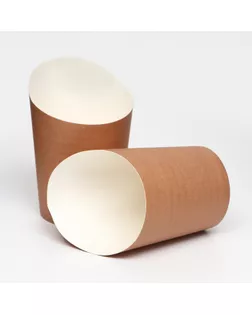 Упаковка для картофеля фри, крафт-белый, 11 х 8 х 6 см арт. СМЛ-263630-1-СМЛ0009300942