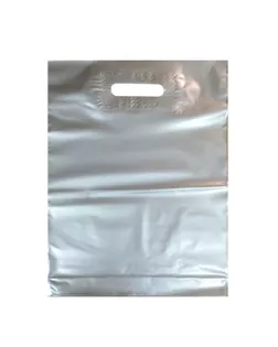 Пакет полиэтиленовый с вырубной ручкой, серебряный 40-50 См, 60 мкм арт. СМЛ-252565-1-СМЛ0009373538