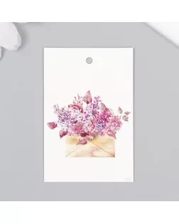 Бирка "Цветы в конверте" 4х6 см арт. СМЛ-252767-1-СМЛ0009396076