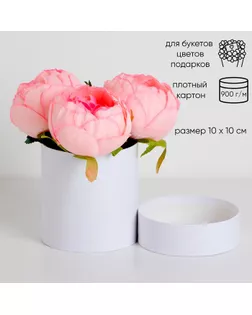 Шляпная коробка белая, 10 х 10 см арт. СМЛ-253056-1-СМЛ0009422540