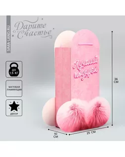 Пакет подарочный, упаковка, «Лучший подарок», 25 х 36 х 10 см арт. СМЛ-253127-1-СМЛ0009426724