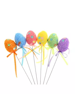 Сувенир яйцо на палочке (набор 6 шт.) "Светлый праздник", МИКС арт. СМЛ-136292-1-СМЛ0000946235