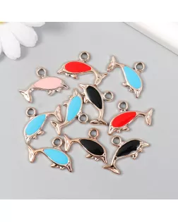 Декор для творчества пластик под металл "Дельфин" золото МИКС набор 10 шт 2,7х0,3х1,6 см арт. СМЛ-253611-1-СМЛ0009464383