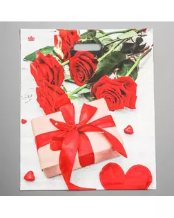 Пакет "Свидание", полиэтиленовый с вырубной ручкой, 38х45 см, 60 мкм арт. СМЛ-253905-1-СМЛ0009489606