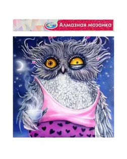 Алмазная мозаика «Сова невыспавшаяся», 40 × 50 см, без подрамника, частичное заполнение арт. СМЛ-276832-1-СМЛ0009491147