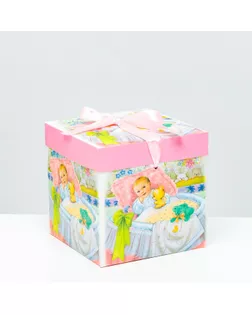 Коробка подарочная самосборная "Детская" Девочкам 15х15х15 см арт. СМЛ-254138-1-СМЛ0009517180