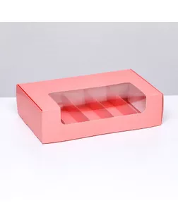 Коробка складная, под 5 эклеров розовый, 25 х 15 х 6,6 см арт. СМЛ-254855-1-СМЛ0009569290