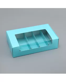 Коробка складная с окном под 5 эклеров зеленая, 25 х 15 х 6,6 см арт. СМЛ-254858-1-СМЛ0009569293