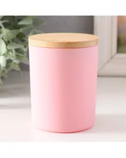 Банка для свечей стекло с крышкой "Розовая матовая" 220 мл 7х7х8,4 см арт. СМЛ-255233-3-СМЛ0009600852