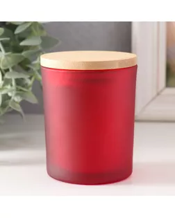 Банка для свечей стекло с крышкой "Красная полуматовая" 220 мл 7х7х8,4 см арт. СМЛ-255233-8-СМЛ0009600854