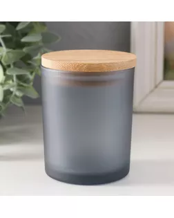 Банка для свечей стекло с крышкой "Чёрная полуматовая" 220 мл 7х7х8,4 см арт. СМЛ-255233-9-СМЛ0009600859