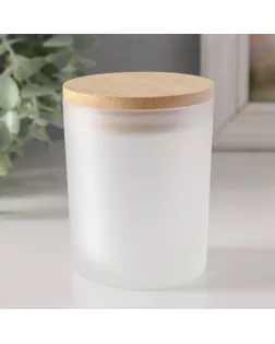 Банка для свечей стекло с крышкой "Белая полуматовая" 220 мл 7х7х8,4 см арт. СМЛ-255233-10-СМЛ0009600861