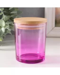 Банка для свечей стекло с крышкой "Сиреневый градиент" 220 мл 7х7х8,4 см арт. СМЛ-255234-3-СМЛ0009600865