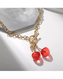 Кулон «Цепь» ветка вишни, цвет красный в золоте, 45 см арт. СМЛ-255271-1-СМЛ0009601200