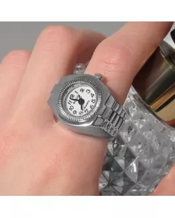 Кольцо «Время» часы круг, цвет серебро арт. СМЛ-269661-1-СМЛ0009609168