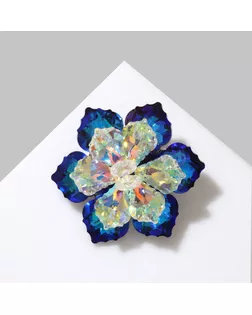 Брошь «Цветок» сказочный, цвет радужно-синий в серебре арт. СМЛ-255797-1-СМЛ0009618713