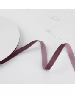 Лента бархатная, 10 мм, 18 ± 1 м, цвет ежевичный №199 арт. СМЛ-255990-2-СМЛ0009626990