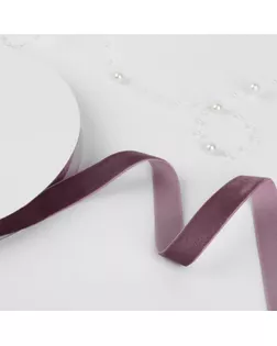 Лента бархатная, 15 мм, 18 ± 1 м, цвет ежевичный №199 арт. СМЛ-255990-1-СМЛ0009626991