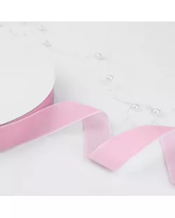 Лента бархатная, 25 мм, 18 ± 1 м, цвет розовый №02 арт. СМЛ-21311-4-СМЛ0009627000