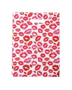 Пакет полиэтиленовый с вырубной ручкой «Поцелуи» 30 х 40 см, 50 мкм арт. СМЛ-256051-1-СМЛ0009629523