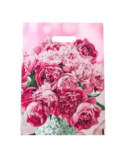 Пакет полиэтиленовый с вырубной ручкой «Много цветов» 30 х 40 см, 50 мкм арт. СМЛ-256097-1-СМЛ0009632221