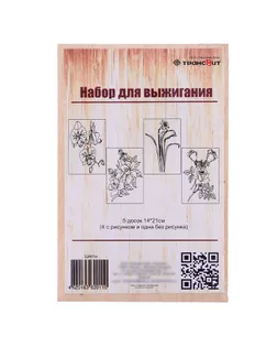 Набор для выжигания по дереву «Цветы»,14 × 21 см арт. СМЛ-274348-1-СМЛ0009645371