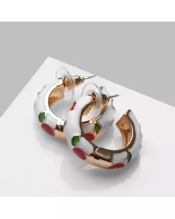 Серьги эмаль «Яблочки», цветные в золоте арт. СМЛ-256515-1-СМЛ0009667888