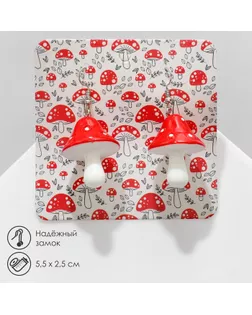 Серьги пластик «Мухомор», цвет красно-белый в серебре арт. СМЛ-273114-1-СМЛ0009669359