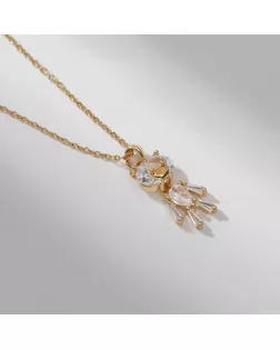 Кулон «Мишка» игрушечный, цвет белый в золоте, 40 см арт. СМЛ-281593-1-СМЛ0009690835