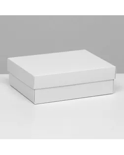 Коробка подарочная складная, упаковка, крышка-дно, белая, 16,5 х 12,5 х 5,2 см арт. СМЛ-257745-1-СМЛ0009702425