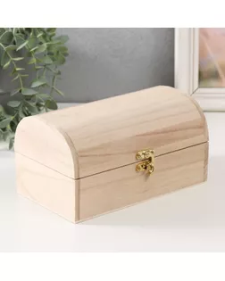 Шкатулка дерево под роспись "Сундучок" замок крючок 19,5х12х10,5 см арт. СМЛ-257798-1-СМЛ0009703486