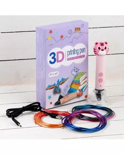 3D ручка Тигрёнок, работа с пластиком PLA, USB кабель питания, розовая арт. СМЛ-258473-1-СМЛ0009729778