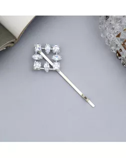 Невидимка для волос "Вивьен" куб, 5 см, серебро арт. СМЛ-258519-3-СМЛ0009732122