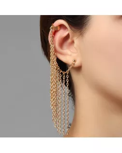 Серьга «Кафф» водопад цепи, цвет золото арт. СМЛ-258647-1-СМЛ0009747009