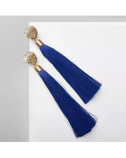 Серьги «Кисти» классика, цвет синий в золоте, L кисти 9,5 см арт. СМЛ-258795-1-СМЛ0009757002