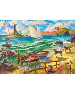 Холст с красками 40 × 50 см, по номерам «На берегу моря» арт. СМЛ-273872-1-СМЛ0009762483