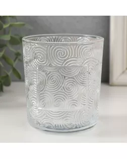 Банка для свечей стекло "Вихрь" прозрачная 350 мл 8,5х8,5х10 см арт. СМЛ-259043-1-СМЛ0009765355