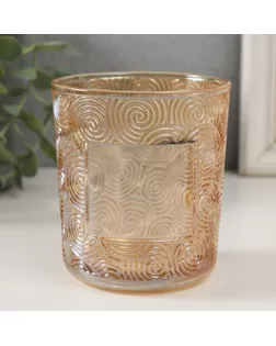 Банка для свечей стекло "Вихрь" прозрачный оранжевый 350 мл 8,5х8,5х10 см арт. СМЛ-259044-1-СМЛ0009765358