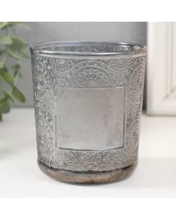 Банка для свечей стекло "Сиеста" прозрачный черный 350 мл 8,5х8,5х10 см арт. СМЛ-259047-1-СМЛ0009765369