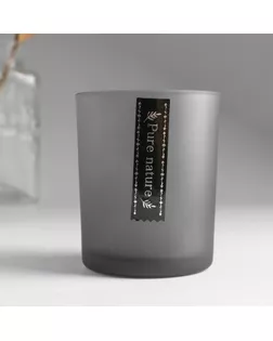 Банка для свечей стекло "Pure nature" 220 мл серая, матовая, полупрозрачная 7х7х8,4 см арт. СМЛ-259312-1-СМЛ0009776520