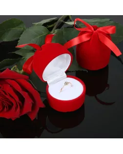 Футляр под кольцо "Подарочек", 5*5*6, цвет красный, вставка белая 1 шт арт. СМЛ-25391-1-СМЛ0097917