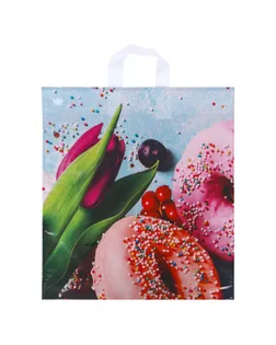 Пакет "Яркий натюрморт", полиэтиленовый с петлевой ручкой, 44х40 см, 70 мкм арт. СМЛ-278120-1-СМЛ0009796034