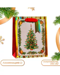 Пакет подарочный "Новогодняя красавица ", люкс 18 х 22,3 х 10 см. Новый год арт. СМЛ-276680-1-СМЛ0009830409