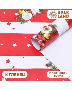 Бумага упаковочная глянцевая "Бирки ", 70 х 100 см,1 лист, арт. СМЛ-260168-1-СМЛ0009842378