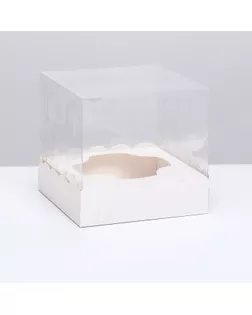 Коробка для пирожных с ложементом, белый ,15 х 15 х 14 см. Кондитерская упаковка арт. СМЛ-260231-1-СМЛ0009847828