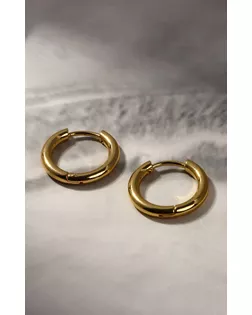 Серьги-кольца «Стальные» d=1,3 см, цвет золото арт. СМЛ-260306-1-СМЛ0009857256