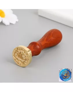 Печать для сургуча с деревянной ручкой "Кит и кристаллы" 9х2,5х2,5 см арт. СМЛ-274991-1-СМЛ0009901690
