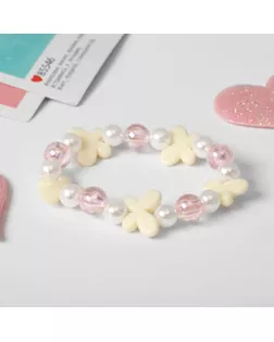 Браслет детский «Выбражулька» бабочка, цвет белый арт. СМЛ-263148-2-СМЛ0009945369